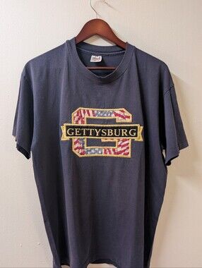 Anvil Navy Blue Gettysburg Single Stitch Tee Large